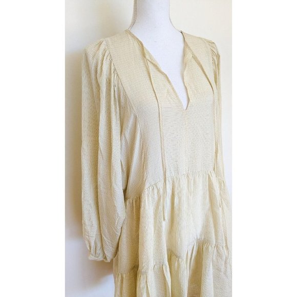 Anine Bing Madison Dress In Cream And Black Stripe Size S / 8-10 - Picture 4 of 10